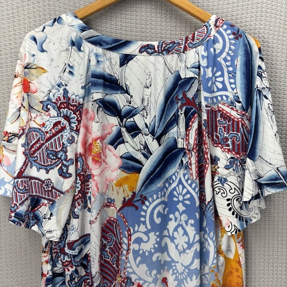 Chico's Floral Paisley Burnout Print Shift Dress Chicos Size 2 Multicolor Boho - Picture 7 of 9